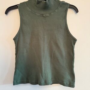 Big Bud Press Sage Green Sleeveless Crop Top